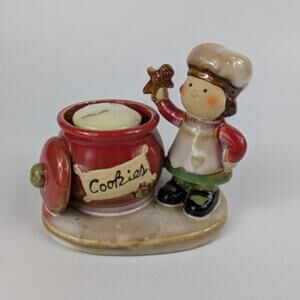 Yankee Candle Holder Christmas Girl With Cookie Jar Gingerbread Tea Light Votive